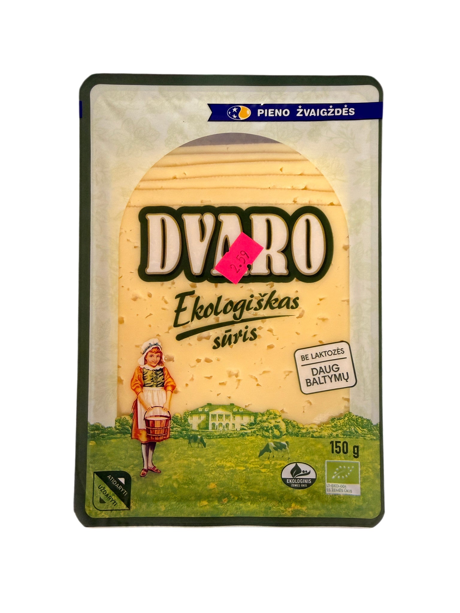 DVARO ekologiškas fermentinis sūris, 50 % rieb. s. m., 150 g