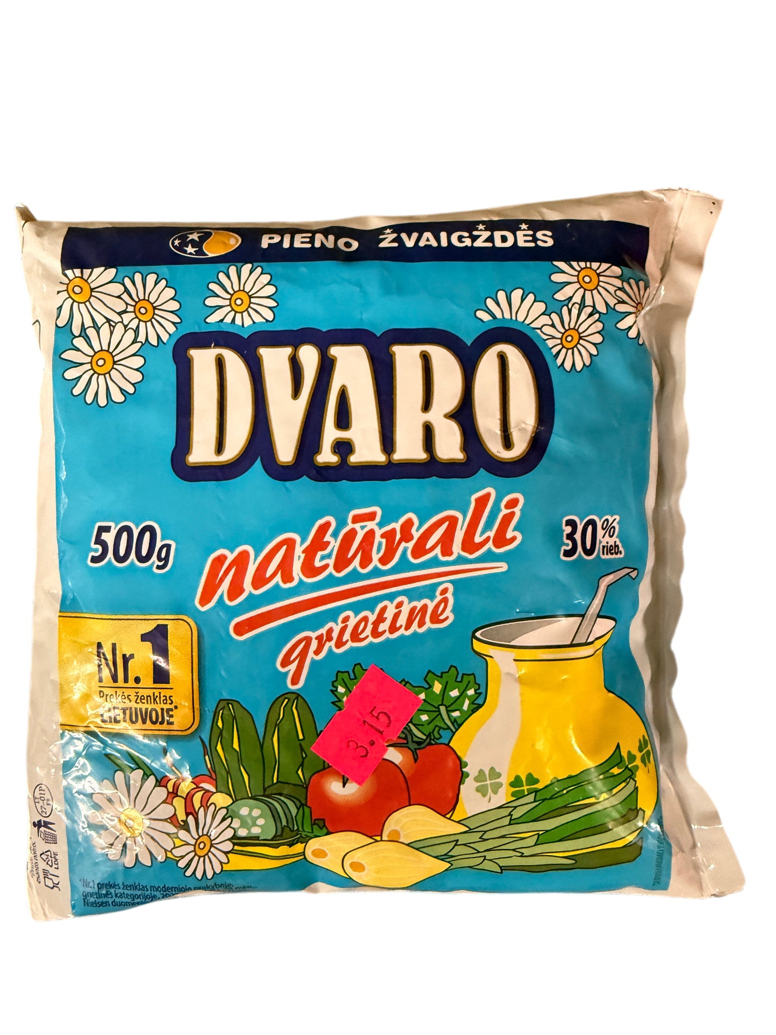 DVARO NATŪRALI grietinė 500g, rieb. 30%