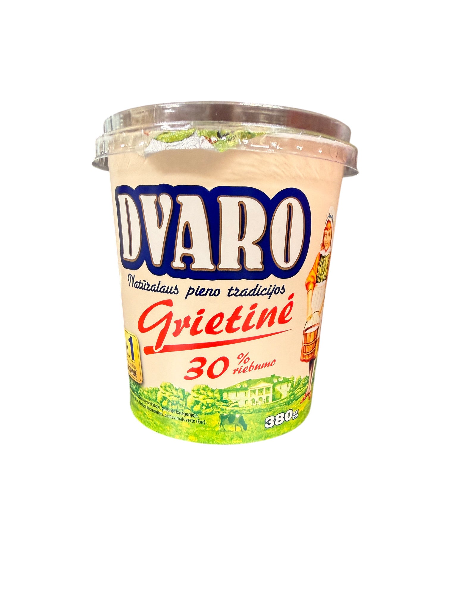 DVARO grietinė, 30 % rieb., 380 g